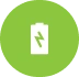 Here's an alt tag for the image: `Green battery charging icon`